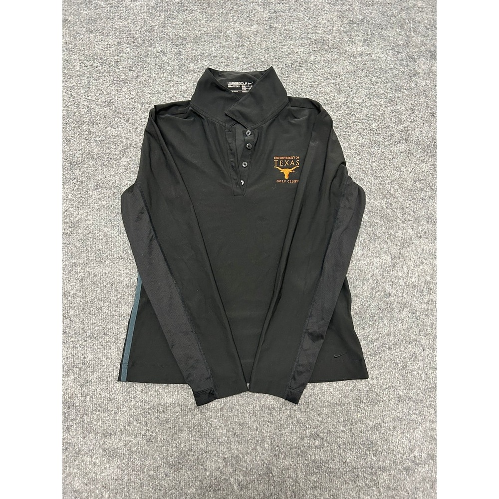 Nike Golf Shirt Womens Size S Black Long Sleeve Texas Longhorns Fit Dry Athletic